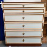 Mid century teak and melamine chest of drawers, 84cm x 101.5cm  Condition ReportPlease see extra