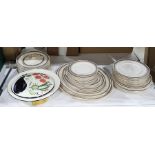 Solionware part dinner service including meat platters, dinner plates, side plates, etc and a