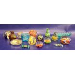 Collection of paperweights and glassware, comprising eight assorted modern paperweights, a Murano La