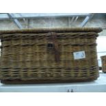 Large wickerwork picnic basket and two other baskets (3)