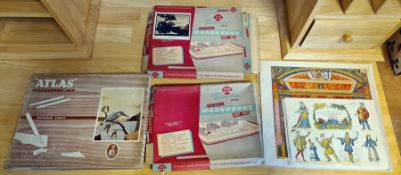 Box of assorted child's vintage games to include Simplex Pictoral Art set, etc