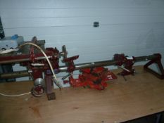 Vintage Coronet Tool Company 'The Major' universal lathe incorporating wood turners lathe, bench saw