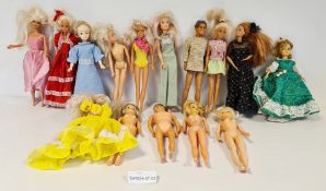 Quantity of Barbie and Sindy type dolls and clothes