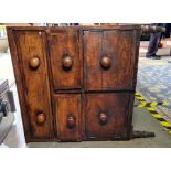 19th century mahogany commode raised on turned supports