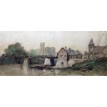 Paul Marney (1829-1914) Watercolour 'Normandy', signed lower right, 15cm x 34cm