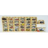 Various models of Days Gone vehicles, boxed, a Corgi Classics AEC four-wheel flatbed with barrels, a