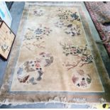 Chinese yellow ground rug with floral spray decoration, 154 x 245cm