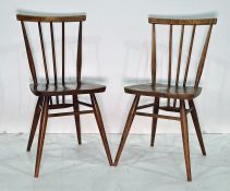 Set of four Ercol elm seated stickback chairs (4)