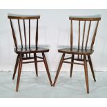 Set of four Ercol elm seated stickback chairs (4)