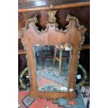20th century mirror in the 19th century manner with acanthus leaf moulding and gilt highlight