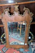 20th century mirror in the 19th century manner with acanthus leaf moulding and gilt highlight