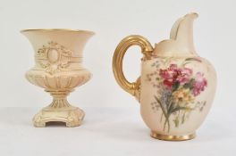 Royal Worcester blush ivory ground small campana vase, circa 1900, printed puce marks, shape