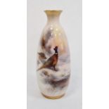 Royal Worcester slender oviform vase, printed puce marks, printed date code for 1913, shape number