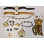 Large collection of costume jewellery to include white metal necklaces, gold-coloured metal