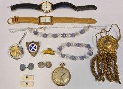 Large collection of costume jewellery to include white metal necklaces, gold-coloured metal