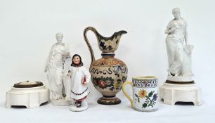 19th century Parianware classical figure of lady L'Architecture