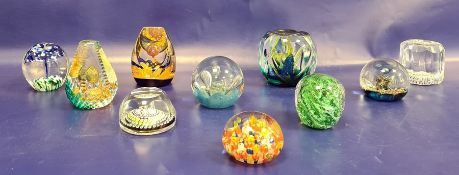 Collection of Caithness paperweights and other examples, including a Caithness 'Sea Dance'