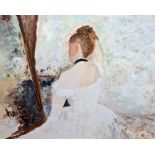 A G Antoniou (contemporary)  Watercolour drawing "In Front of the Mirror", signed and dated 1/1/98