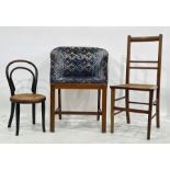 Early 20th century tub-type chair and two further chairs (3)