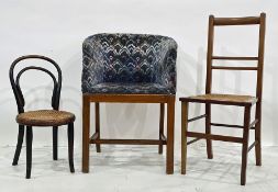 Early 20th century tub-type chair and two further chairs (3)