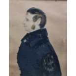 LOT WITHDRAWN 19th century school Watercolour portrait miniature Labelled verso 'A J B Hurley's