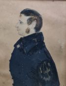 LOT WITHDRAWN 19th century school Watercolour portrait miniature Labelled verso 'A J B Hurley's