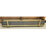 Brass fire curb, 133cm long x 25cm deep approx