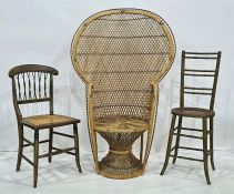 Two cane-seated chairs and a further chair (3)