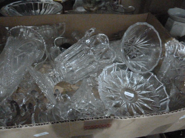 Large quantity of glassware including engraved glass, cut glass, moulded glass, vases, wines, etc - Image 3 of 4
