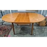 20th Century teak D-end extending dining table