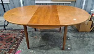 20th Century teak D-end extending dining table