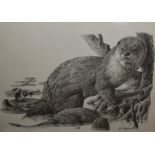 Paul Matthews Limited edition print  Portrait of an otter, 21/500 Anthony Wyatt  Limited edition