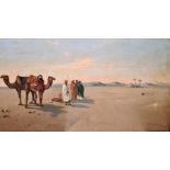 Henry Stanton Lynton (fl.1886-1900) Oil on canvas Figures and camels in desert, signed and dated