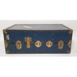 Fully fitted trunk by Victor, 92cm x 55cm x 34cm and a crocodile-skin trunk, 76cm x 51cm x 30cm (2)