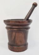 19th century hardwood mortar and pestle