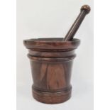 19th century hardwood mortar and pestle