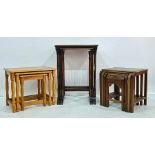 Three assorted nests of coffee tables (3)
