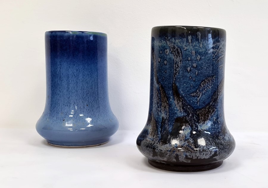 Matched pair of blue glazed Cobridge stoneware vases (2)