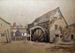 20th century Watercolour drawing Farmyard scene, unsigned, 25cm x 35cm