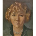 20th century school Oil on panel Study of lady's head, indistinctly signed lower right, 29cm x 23.