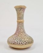 Worcester 'Grainger & Co' small reticulated bottle-shaped vase, circa 1900, printed green marks,