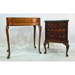 20th century mahogany bijouterie table, the shaped glass top with single drawer under, cabriole