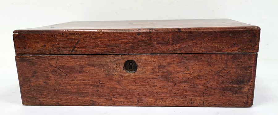 19th century mahogany writing slope, 25cm x 12cm