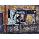 Peter Clarkson (contemporary)  Watercolour with acrylic  "Ruined House Auction Lot Sicily", labelled