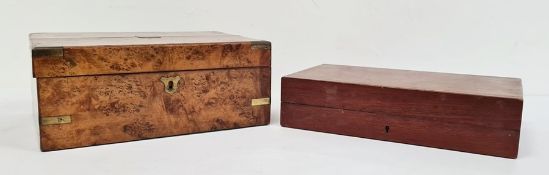 19th century walnut box containing Masonic items to include three gavels marked 'King Solomon's