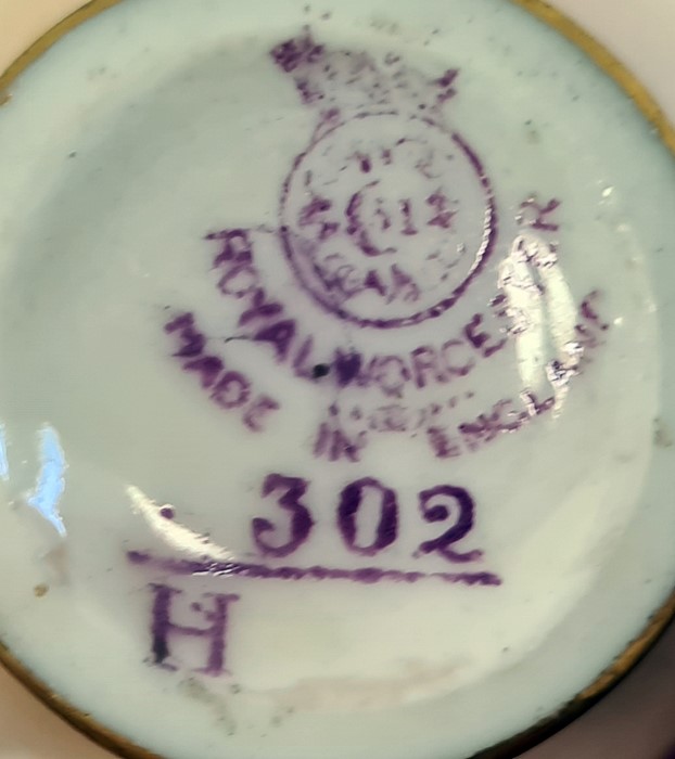Royal Worcester small oviform fruit painted vase, printed puce marks, date code for 1938, shape - Image 2 of 2