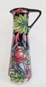 Moorcroft pottery tall conical ewer, tube-lined floral decoration, dated 2003 and initialled 'MW',