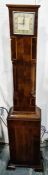 1930's mahogany and oak-cased grandmother clock inserted with Smiths electric movement