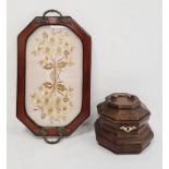 20th century mahogany tea caddy of octagonal baluster form, stamped 'Virginia Galleries' to base and