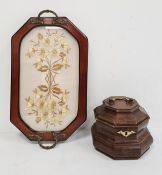 20th century mahogany tea caddy of octagonal baluster form, stamped 'Virginia Galleries' to base and